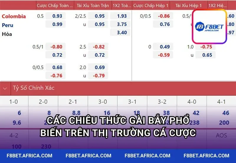 Các chiêu thức gài bẫy phổ biến trên thị trường cá cược